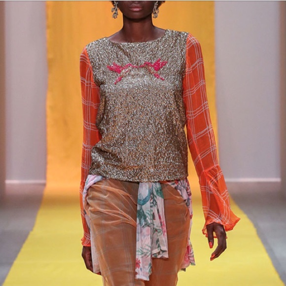 NWT ROOPA Hummingbird Sequin Blouse - Picture 2 of 8